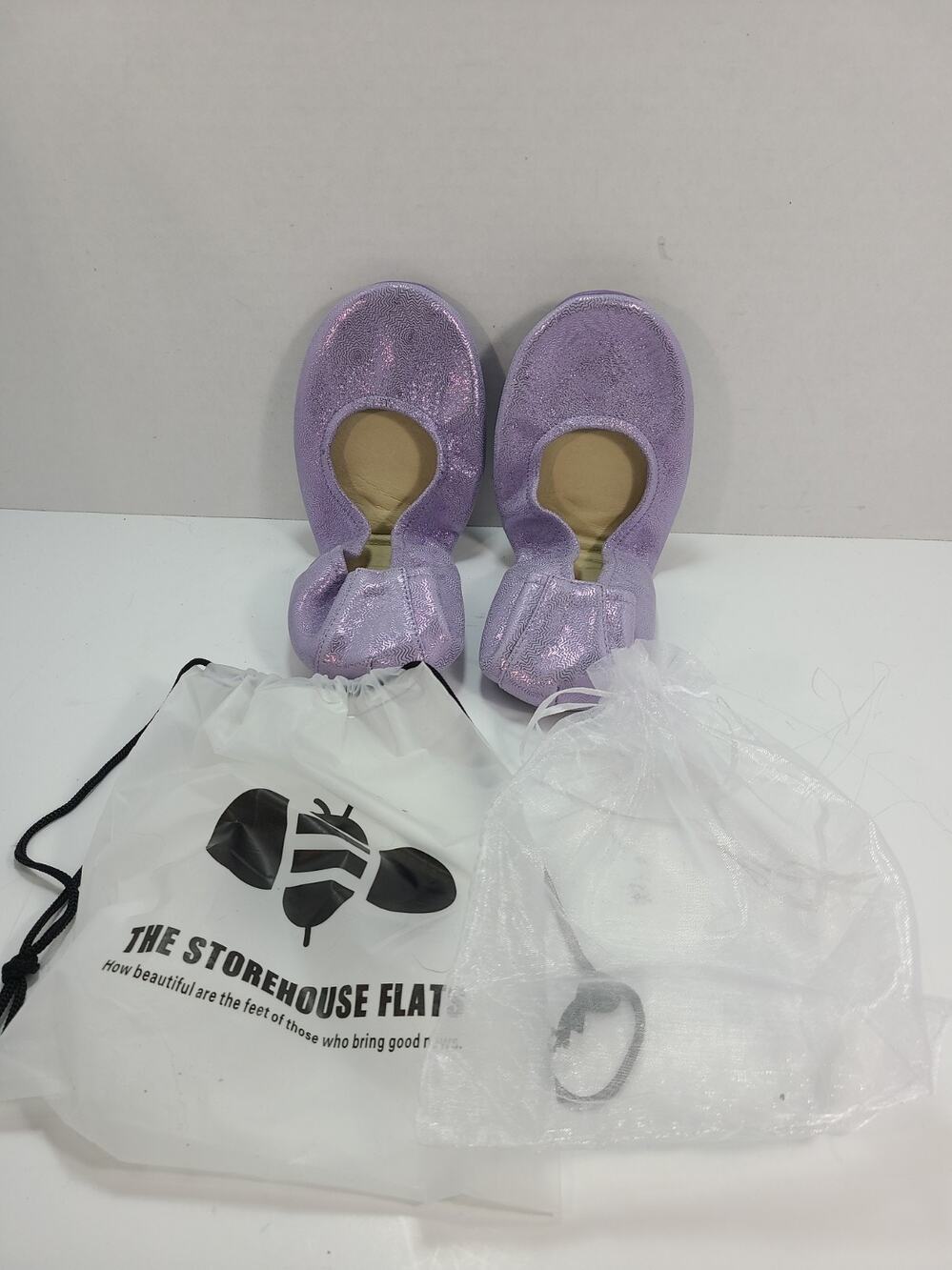 The Storehouse Flats 10 Soft Leather Slip On Shoes Foldable Lavender Daze